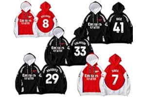 HALASRTB アーセナル パーカー サッカー ウーデゴール サカ 冨安健洋 カラフィオーリ ライス パーカー 長袖 着心地 ビッグシルエットドロップショルダー 人気 おしゃれ 耐摩耗 普段履き 秋 冬 春 通勤 通学 子供 少年 大人