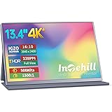 Intehill モバイルモニター 4k 13.4 インチ IGZOスクリーン 黄金比16:10、3840x2400で 超軽量、超薄型 ミニPC・ノートPC用ハイエンドポータブルモニター U13NA
