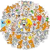 [sanyuexiaozai] 100枚 トムとジェリー 猫とネズミ 防水 高精細画像 3-4cm 防水ステッカー 萌えグッズシール DIY キャリーケース スケボー スマホ ステッカー 車子供 学生 記念日 ギフト 誕生日 贈り物 ステッカー