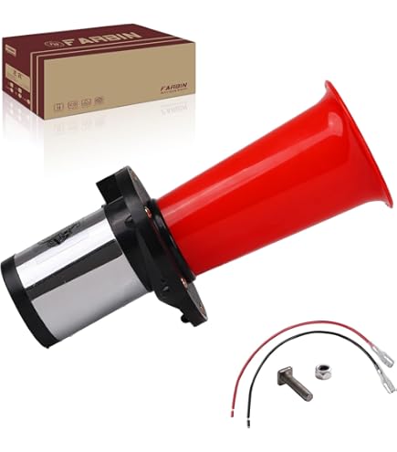 Lucht bediende hoorn auto luchthoorn antieke Ahooga Klaxon 12V vintage OO-GA klassiek voor model T stijl oude school chroom 115dB motorfiets (kleur: rood, maat: 12V