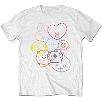 Official BT21 T Shirt BTS Faces K-Pop 