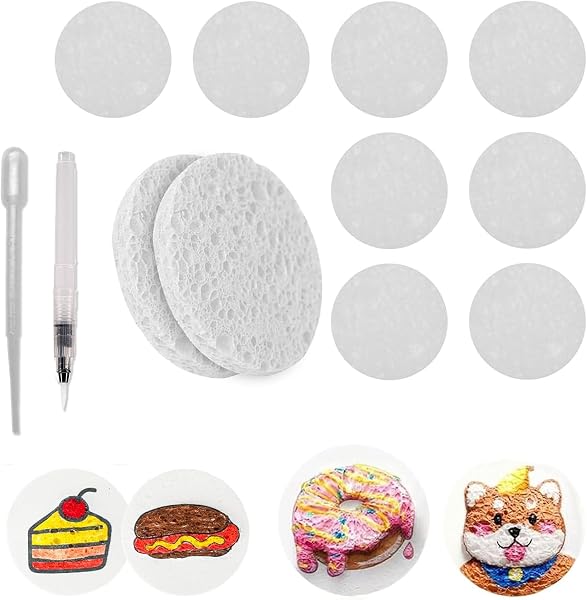 YuanVQuanWee Sponge Paper, Water Growing Paper, 3D Magic Foam Texture Painting Kit, 3D Art, DIY Handmade, Material Kit, Craft Set, Summer Holiday, Kids, Beginners, Gift, Dropper and Brush Included, 10 - 1