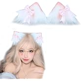 [HAPVITAL] 猫耳 カチューシャ 鈴付き コスプレ かわいい 髪飾り 蝶結び 可愛い 髪飾り 耳型カチューシャ ダンス衣装 ハロウィン クリスマス ふわふわ耳 コスチューム 仮装 変装 ハロウィン 文化祭 学園祭 撮影用