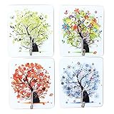 セットof 4 Creative強力粘着ウォールフック、The Four Seasons