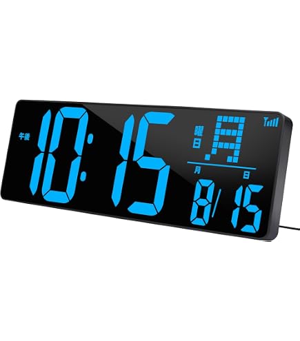 Amazon.co.jp: SJJSKY デジタル時計 最新wifi自動修正時計 掛け時計 