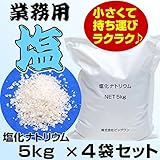 業務用 塩 塩化ナトリウム 5kg x 4 お試しサイズ 小袋 小分け 工業用 寒剤 空調