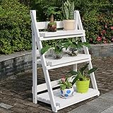 消毒木製フラワースタンド 木製フラワーラック/屋内および屋外の植物ラック/多層フラワーポット/3階ラダー階段/フロアタイプフラワーディスプレイスタンド 強い支持力 (色 : B)