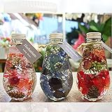 ビンの中におとじ込められたおしゃれな植物や花と液体 「ハーバリウム」 お祝い 誕生日プレゼントやインテリアに癒やしの空間 （シックな3色セット）