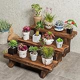階段バルコニーフラワーシェルフリビングルーム多段木製植木鉢スタンド木製インテリアフラワーフード (Size : 80*22*17cm)