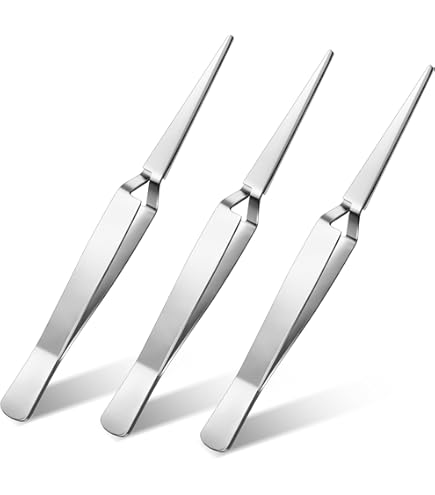 thumbnail image 2 of JTS Cross Locking Tweezers With Soft Rubber PVC Tips – Stainless Steel For Model Making & Jewelry 2 of 2
