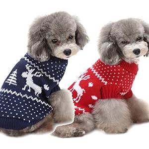 Tivyanlim 犬のセーター/犬 服 冬/ペット服 セーター/犬のタートルネックのセーター,エルク ニットのセーター…