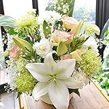 お花おまかせ ユリ入お供えアレンジメント サイズ：L お供え 法事 生花 ギフト お供え 法事　生花 ギフト 供花 菊 ギフト お彼岸