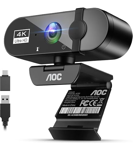 Amazon.co.jp: AOC 4K Webカメラ ウェブカメラマイク付き 【 99°広角