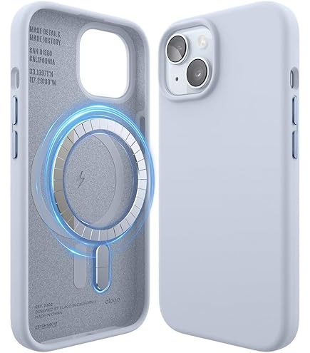 Amazon | 【elago】iPhone15用 シリコン スマホケース 耐衝撃 傷 指紋