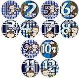 NAVY BANANA MONKEY Baby Month Onesie Stickers Baby Shower Gift Photo Shower Stickers, baby shower gi