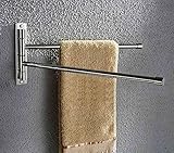 KES Bathroom Swing Arm Towel Bars 2-Arm Wall Mount Swing Out Towel Shelf, Polished SUS304 Stainless 