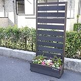 ラティス付きプランターカバー1200型 幅72.5cm ×奥行き29 cm ×高さ122cm ダークブラウン