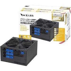 玄人志向 80Plus GOLD 1000W ATX電源ユニット プラグイン KRPW-GR1000W/90+