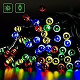 AQQEF ソーラーLEDイルミネーションライト 12m 100LED ストリングスライト 4色 8モード 防水 飾りライト(USB充電可能)