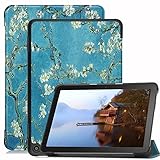 FOR Fire HD 8 カバー 2022年発売 第12世代 Fire HD 8 Plus 2020年発売 第10世代 専用ケース タブレットカバー スタンド機能 三つ折り 折り畳み 衝撃吸収 耐衝撃 オートスリープ機能 FOR Fire HD 8 / HD Plus カバー 保護ケース (Fire HD 8, アンズの花)