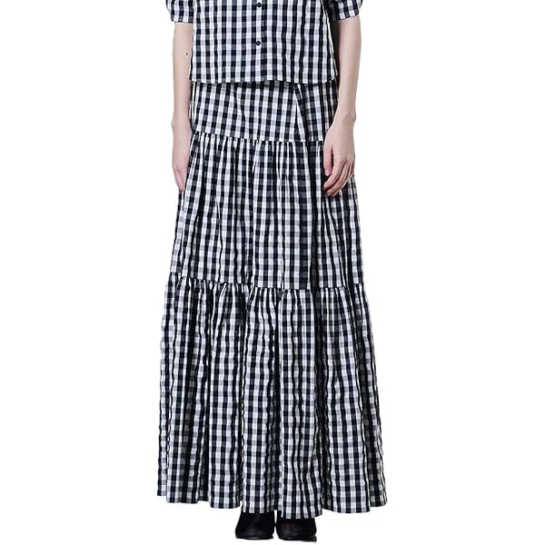 DOUBLE STANDARD CLOTHING ラメチェックフレアスカート DOUBLE