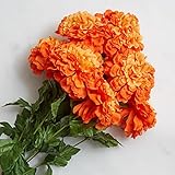 工場直接クラフトPolyシルク人工Marigold Bush forインドアDecor オレンジ SB7010