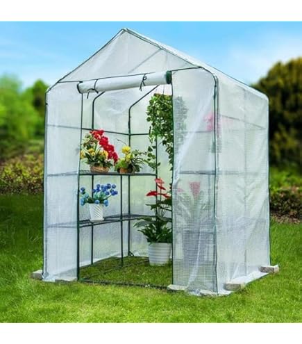 Amazon.co.jp: ビニール温室 ガーデンハウス 143×143×高さ195CM 3段 大