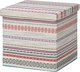 不二貿易 リビング収納 収納 ファブリック ボックス スツール アズテック ホワイト 96590