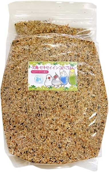 fuu うまうまセレクション 文鳥・セキセイインコのごはん 400g オリジナル配合 小鳥の餌 インコ フィンチ 文鳥 セキセイ 小型インコ 餌 主食 ペットフード (文鳥400g) - 1