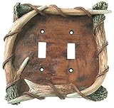 Big Sky Carvers 30170289 Bark Antler Double Switch Plate [並行輸入品]