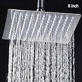 8インチ6インチバスルームラウンドスクエアクロームトップウォーターレインシャワースプレーヘッド(スクエア8インチ)