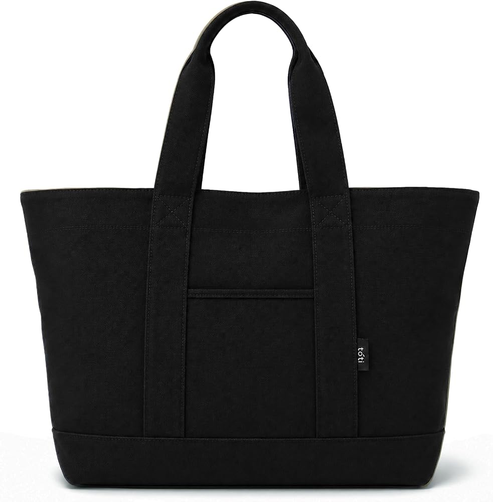[tóti] 【もう容量に悩まない】30L 大容量 トートバッグ 大きめ キャンバス 厚手 軽量 綿100% 肩掛け メ