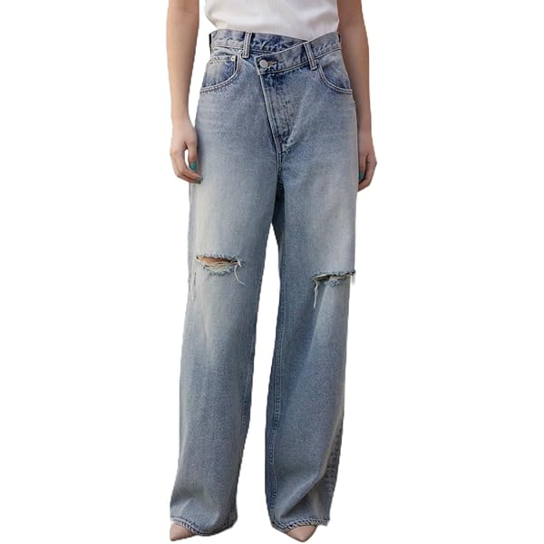 Amazon | [アズールバイマウジー] AZUL DENIM ダメージ ラップ デニム