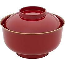 Amazon.co.jp: 山中塗り 雑煮碗 汁椀 蓋付き 大きめ レンジ羽反
