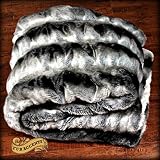 Fur Accents Chinchilla Throw Blanket Black Brown and Gray Stripe Smooth Cuddle Fur Minky Lining 3' X