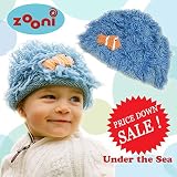 Zooni(ズーニ) ふわふわもこもこ キッズ&ベビーニット帽子ニットワッチ Under the Sea お魚モチーフがキュート XS(0～6M)