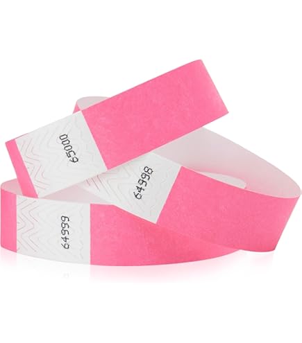 Amazon | WristCo ネオンレッド タイベック イベント用リストバンド