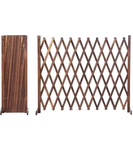 Amazon | 庭の柵 ガーデンフェンス 天然木 伸縮フェンス 庭フェンス