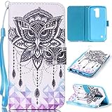 LG K7 K8 ケース UNEXTATI 保護カバー 手帳型 LG K7 / K8 対応 ストラップ付き カード収納付 落下防止 衝撃吸収 財布型 ケース 携帯電話カバー (P11 ホワイト)