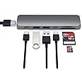 Satechi Type-C アルミニウム Proハブ 7-in-2 (スペースグレイ) 多機能USB-Cポート 40Gbs PD, 4K HDMI, USB-A, micro/SDスロット (MacBookPro/ Air2018以降対応)