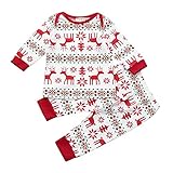 Tovadoo 子供服 ベビー服 男の子 上着+ズボン クリスマスセット 秋冬 長袖 レッド おしゃれ ファッション 部屋着 保育園 旅行 プレゼント