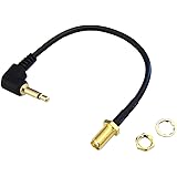 3.5mm L型 モノラルミニプラグ(オス) - SMA(メス)変換ケーブル 0.1m FNT-LH-3SMA10