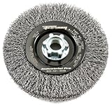 Forney 72837 Wire Wheel Brush, Industrial Pro Crimped with 5/8-Inch 11 and M14-by-2.0 Multi Arbor, 4