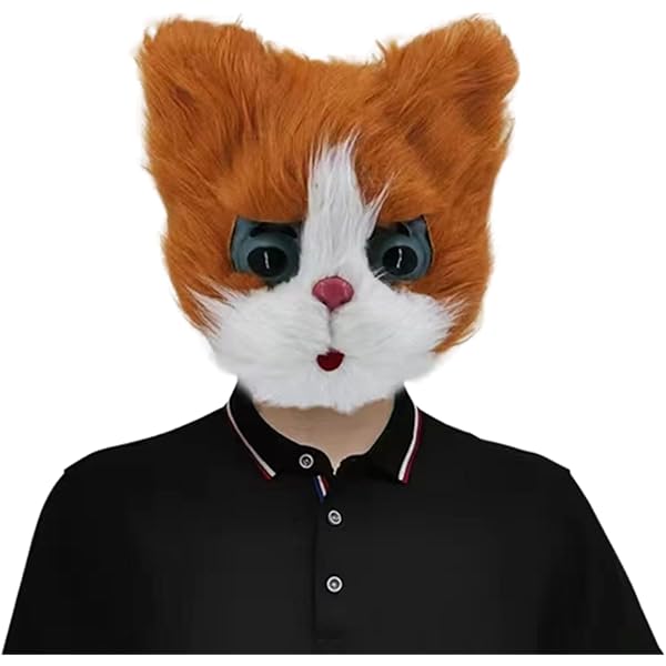 Amazon.co.jp: [Necvior] 猫ヘッドマスクぬいぐるみマスク動物の頭ゴム