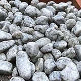 天然石 玉石砂利 3-4cm リリーホワイト 30kg (ガーデニングに最適 白色砂利）