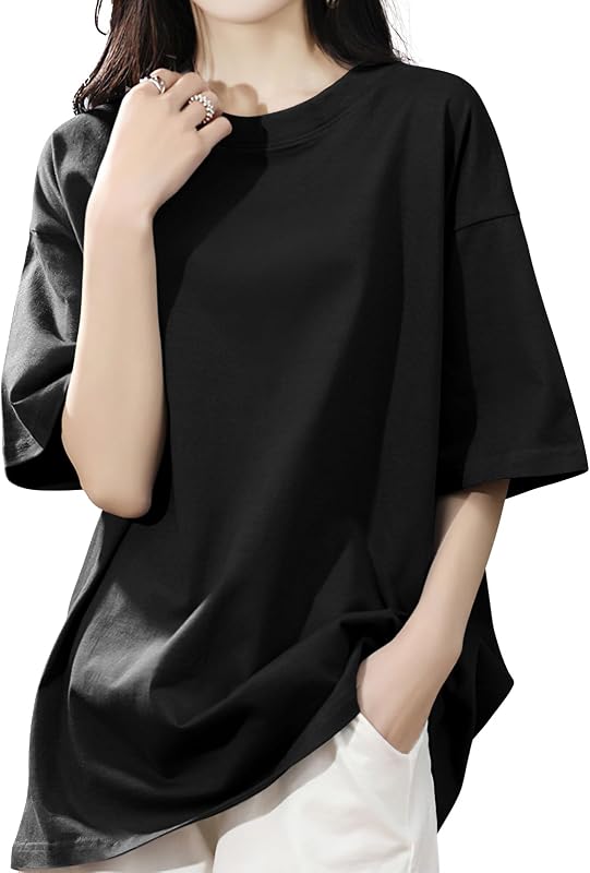 [SLEEPSINERO] tシャツ レディース 半袖 【体型カバー・ゆったり細見え】 シャツ レディーストップス 春 夏 クルーネック 大きいサイズ 吸汗速乾 通気 着痩せ オーバーサイズ レディース夏服 カットソー ロング 5分袖 おしゃれ