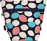 ポーチェ(pouche) 消臭ポーチ Ｓサイズ 綿麻モーリーレモン柄 (ネイビー)