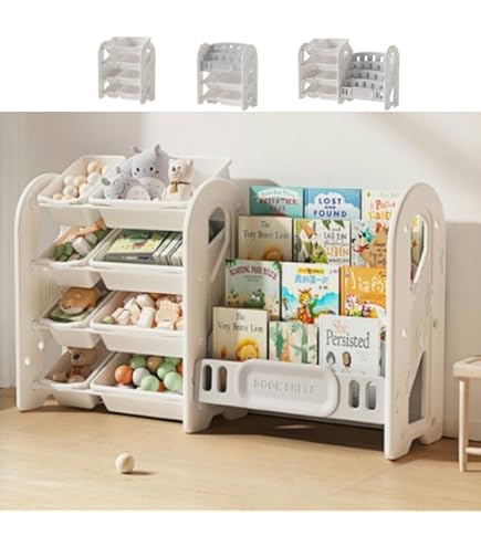 おもちゃ　絵本　収納ラック Amazon.co.jp: おもちゃ 収納 ボックス ラック 大容量 幅86 大容量