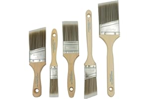 Pro Grade- Paint Brushes - 5 Piece Flat and Angle, Paint Brush for All Latex and Oil Paints & Stains - Home Improvement - Int