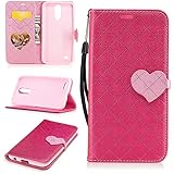 Aireratze(TM) LG K10 2017 ケース　PU　手帳型　携帯電話用 [USBケーブルは無料です]　カバー カード収納ポケット付き　マグネット式　ストラップ付き　スマートフォン保護ケー